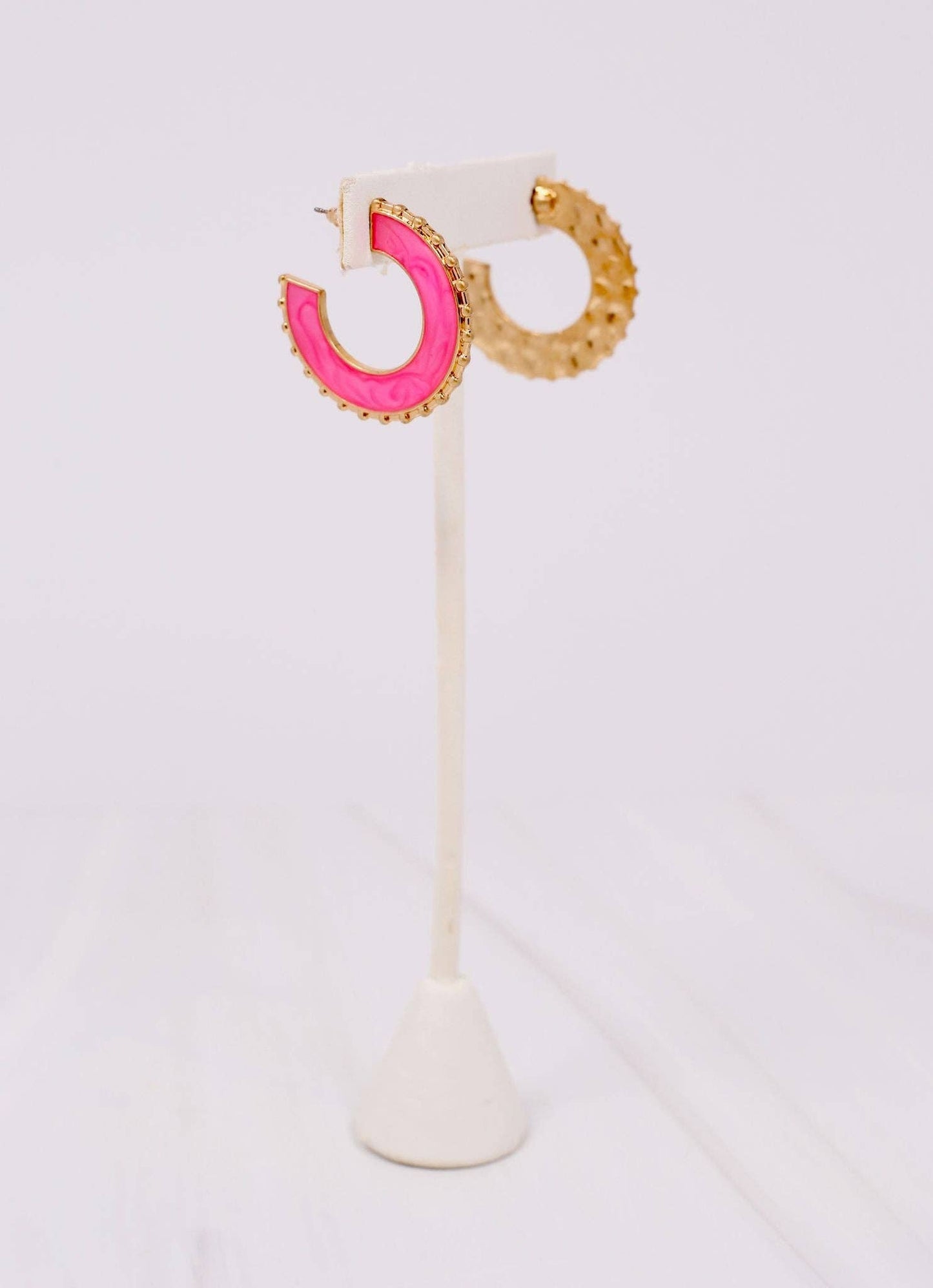 Hot Pink Hoop Earrings