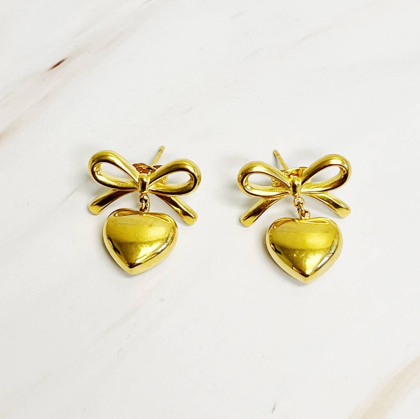 Bow & Heart Earrings