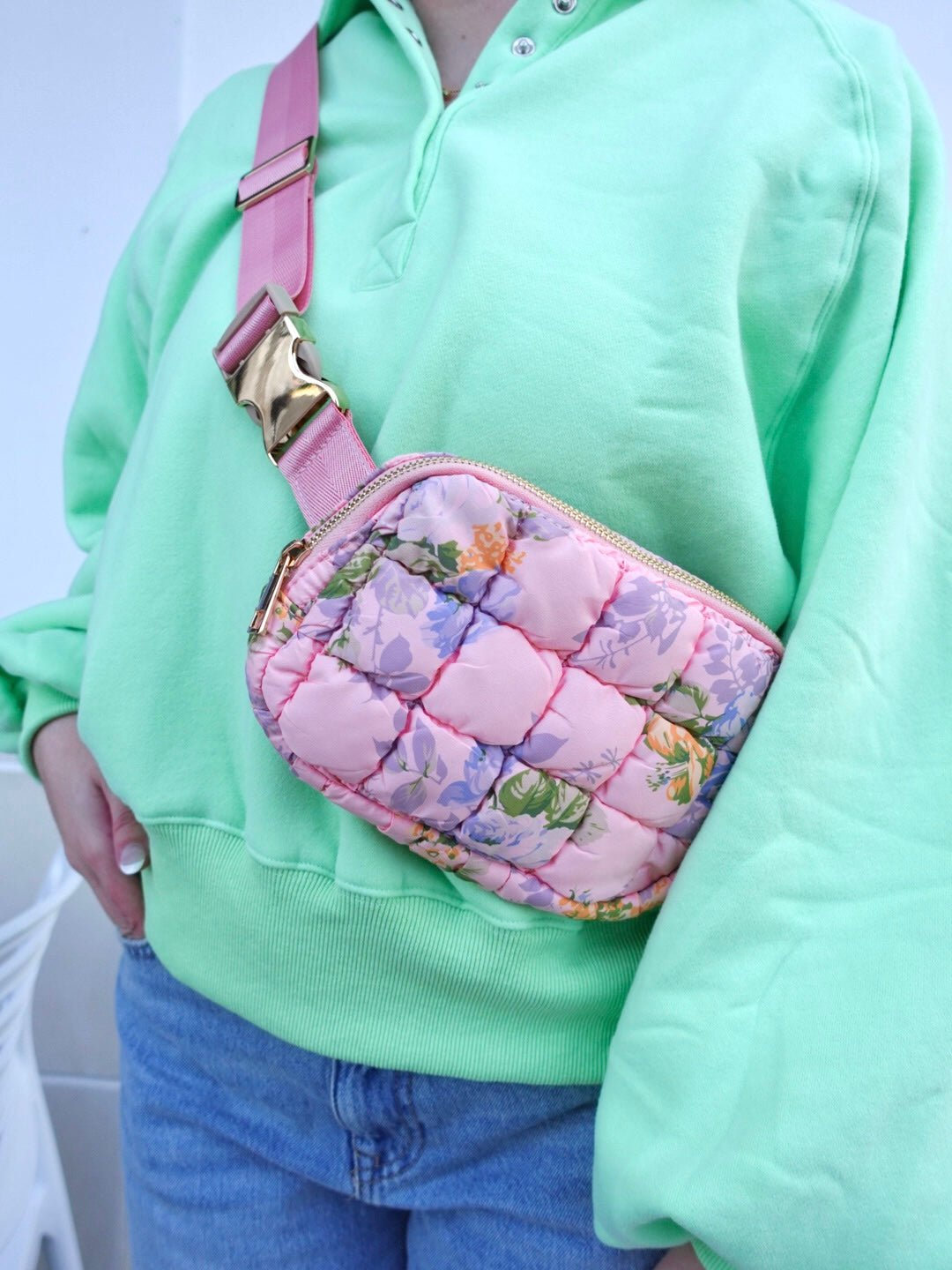 Floral Puffer Belt Bag
