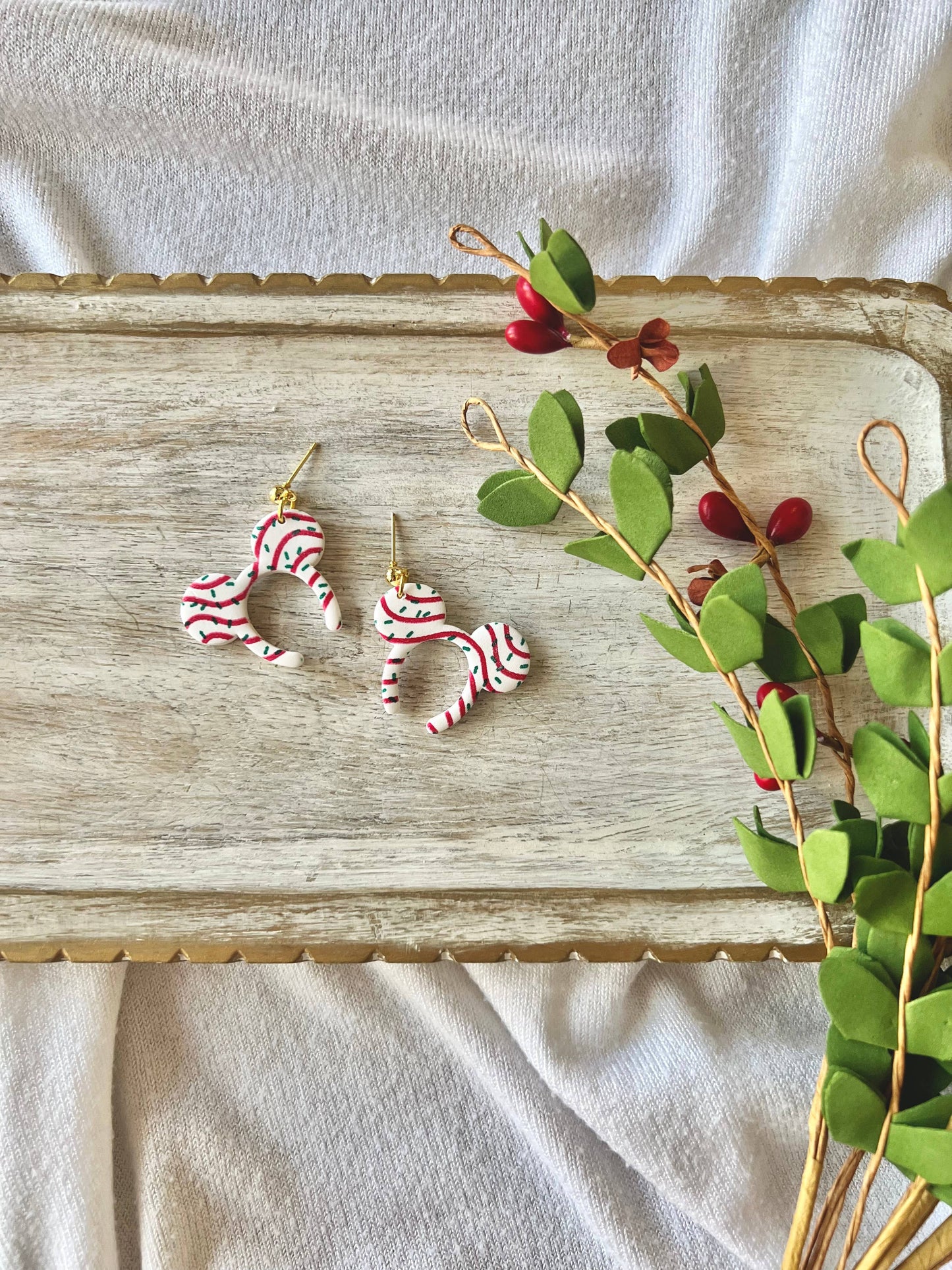 Tree Cake Mouse Earrings