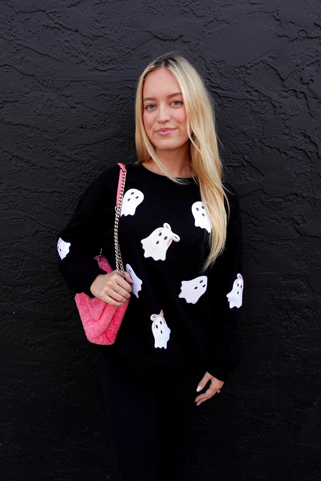 Sequin Bow Ghost Sweatshirt