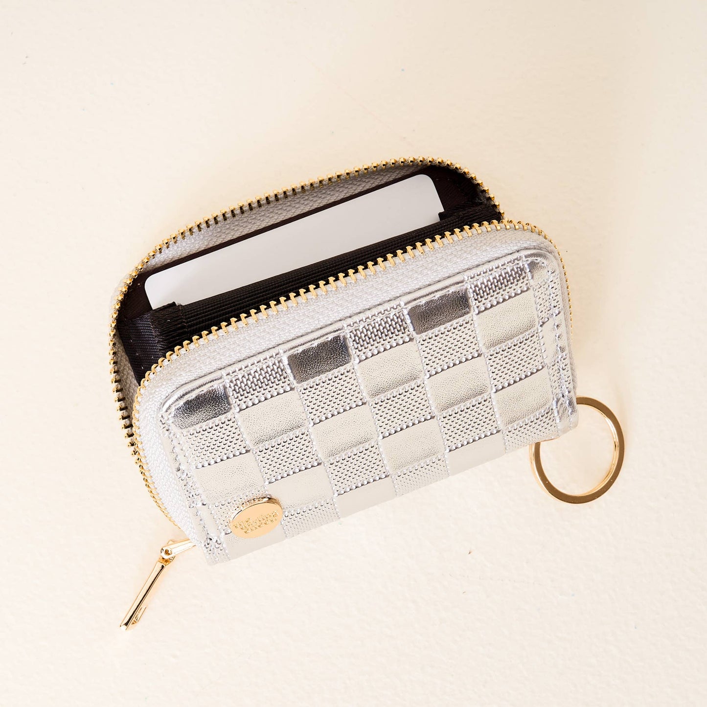 Zip Around Wallet - Metallic Silver