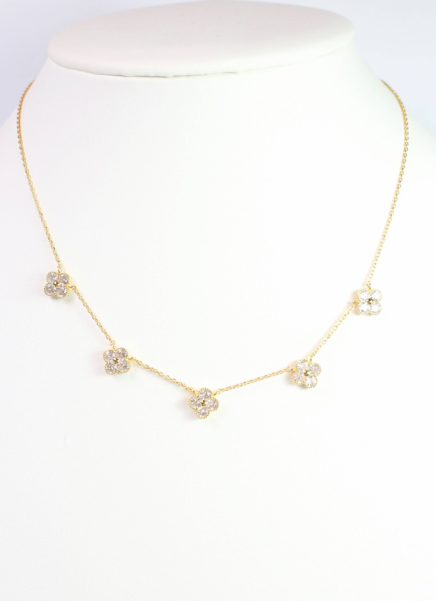 Multi Diamond Clover Necklace
