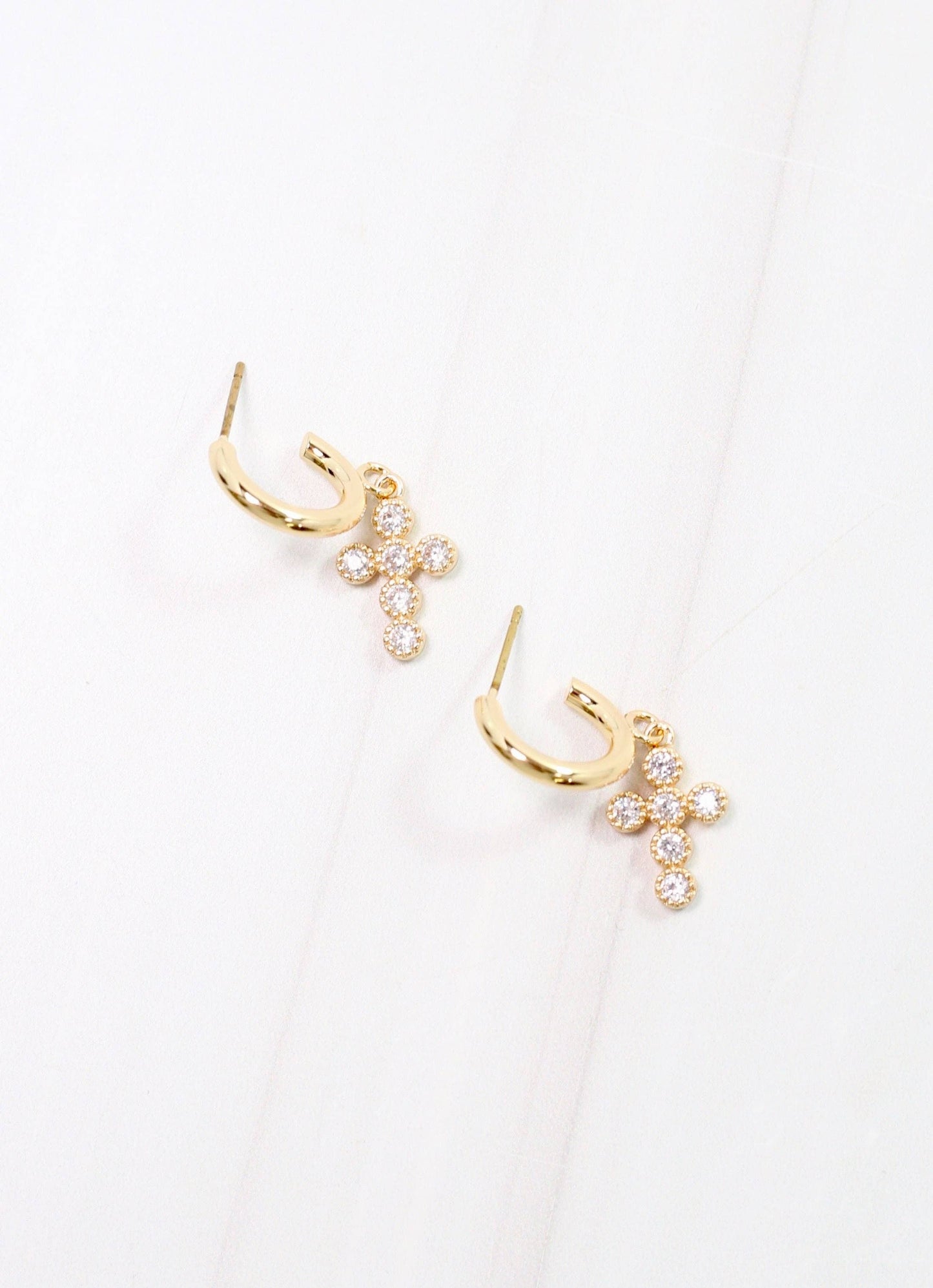 Cross Hoop Earrings