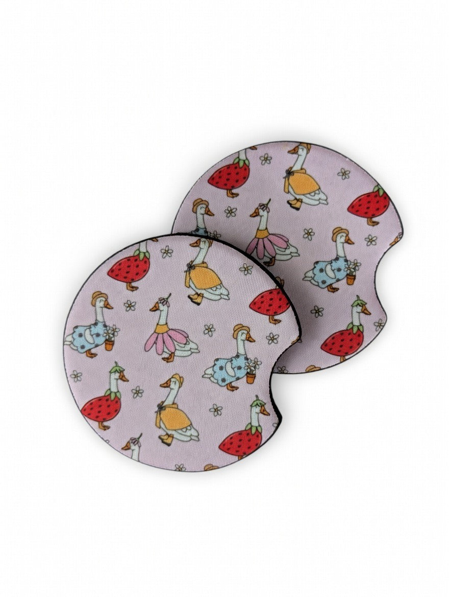 Flower Goose Car Coasters