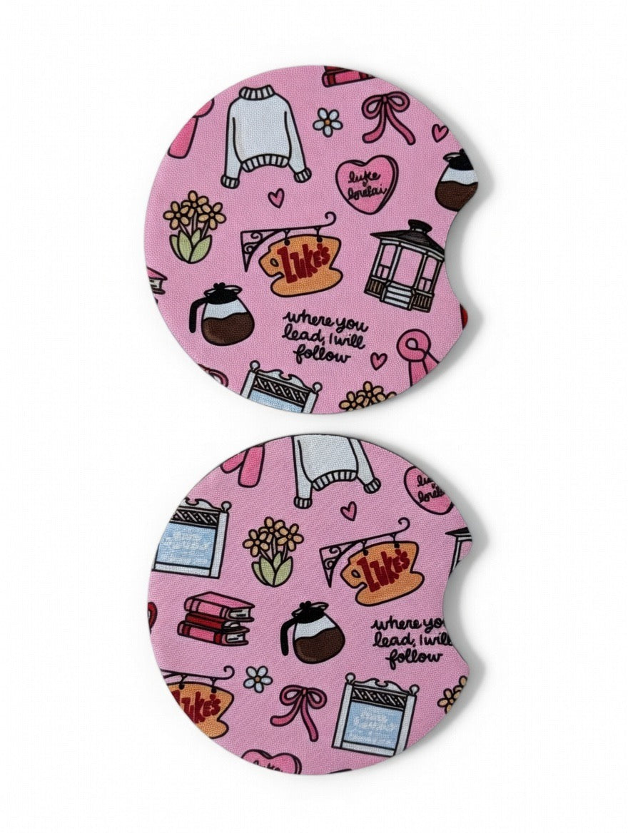 Pink Gilmore Girls Car Coasters