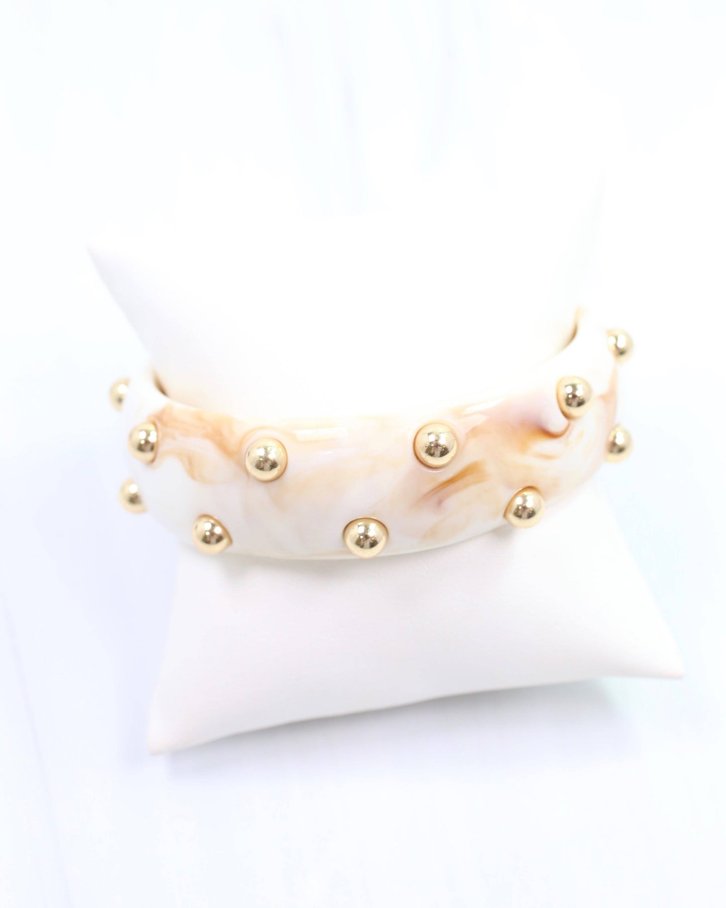 Ivory Gold Stud Bangle