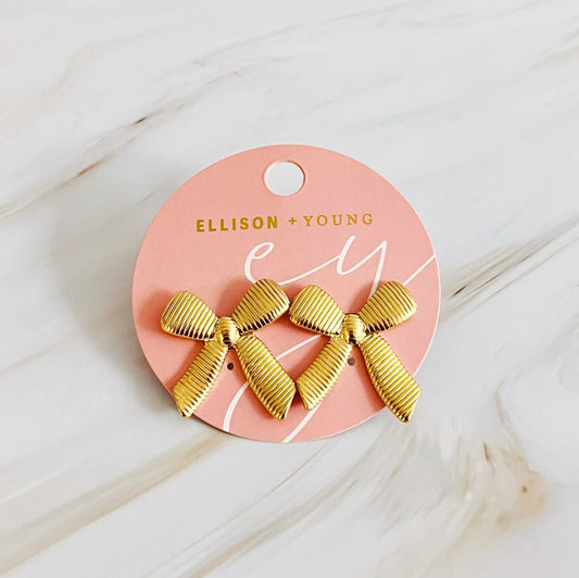 Cabled Bow Earrings