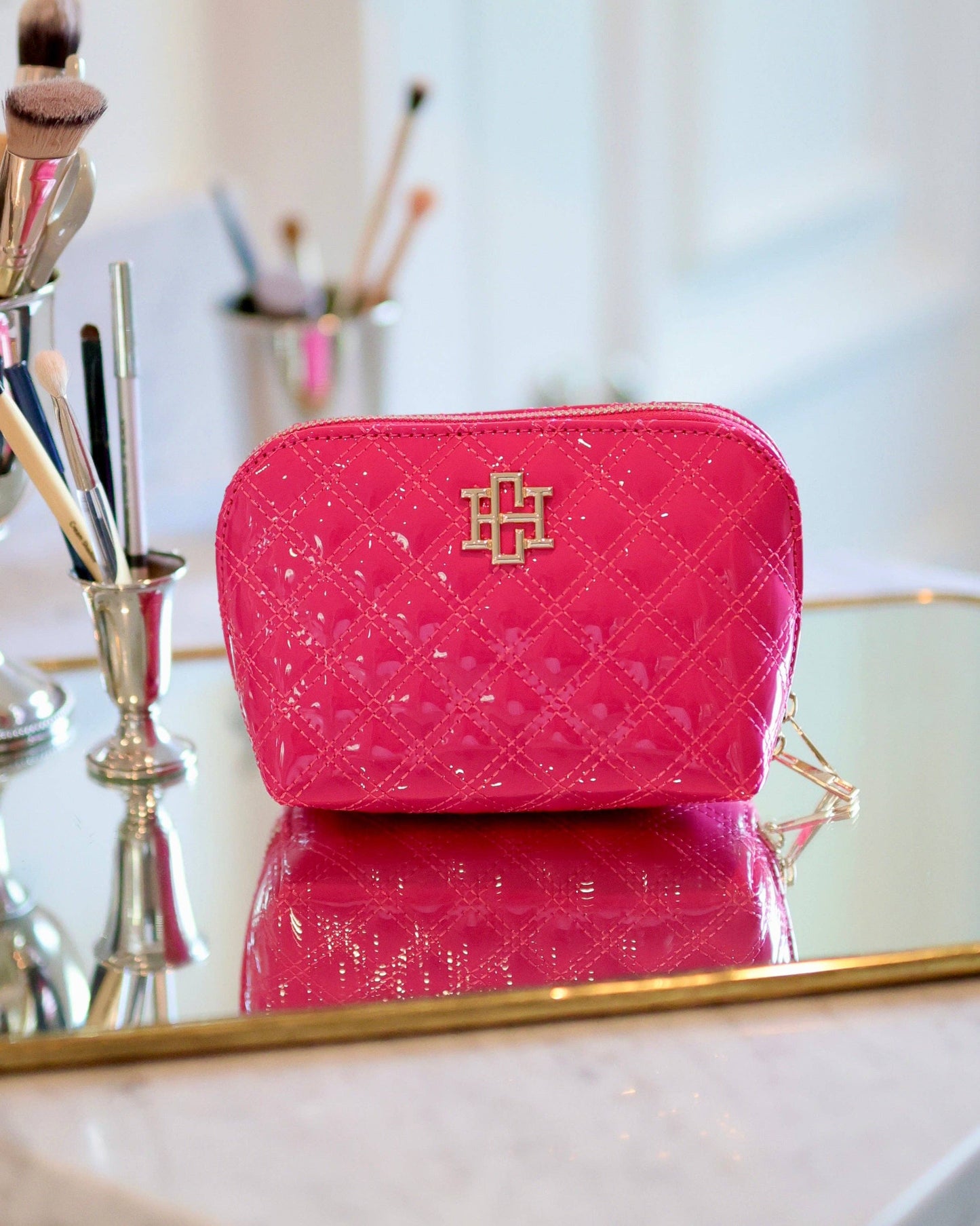 Hot Pink Patent Small Pouch