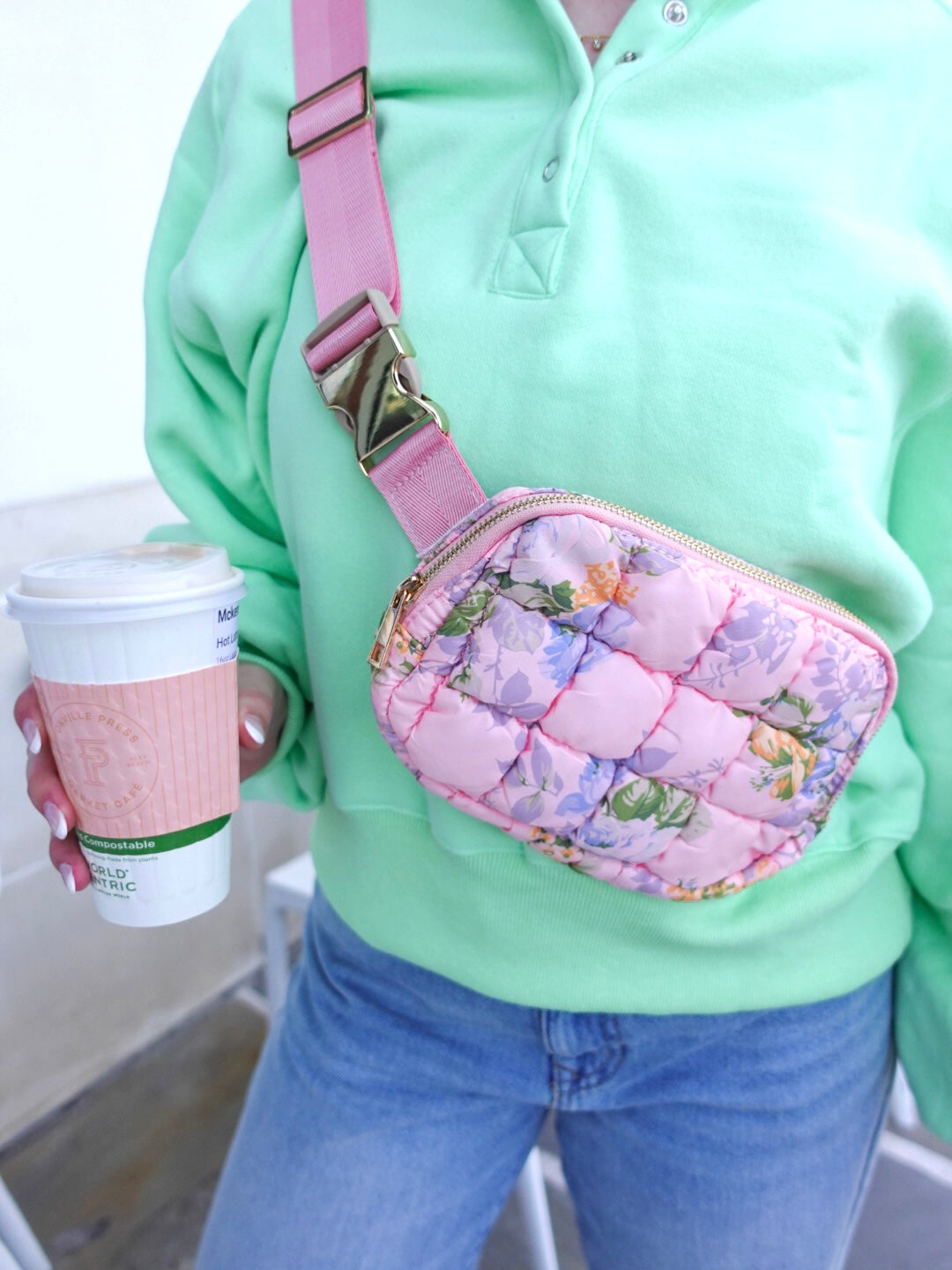 Floral Puffer Belt Bag