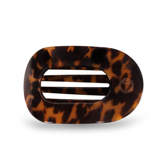 Teleties Tortoise Round Flat Hair Clip - Medium
