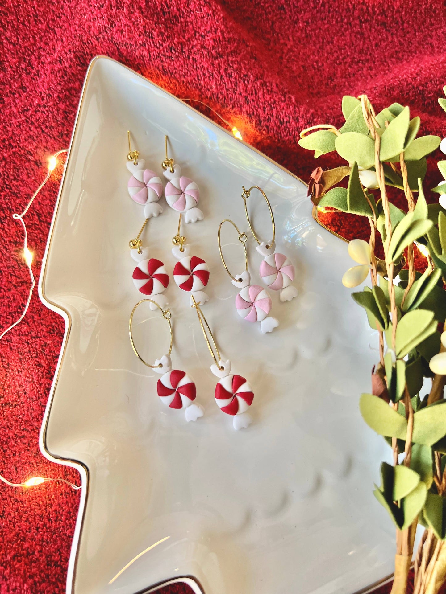 Pink Peppermint Earrings