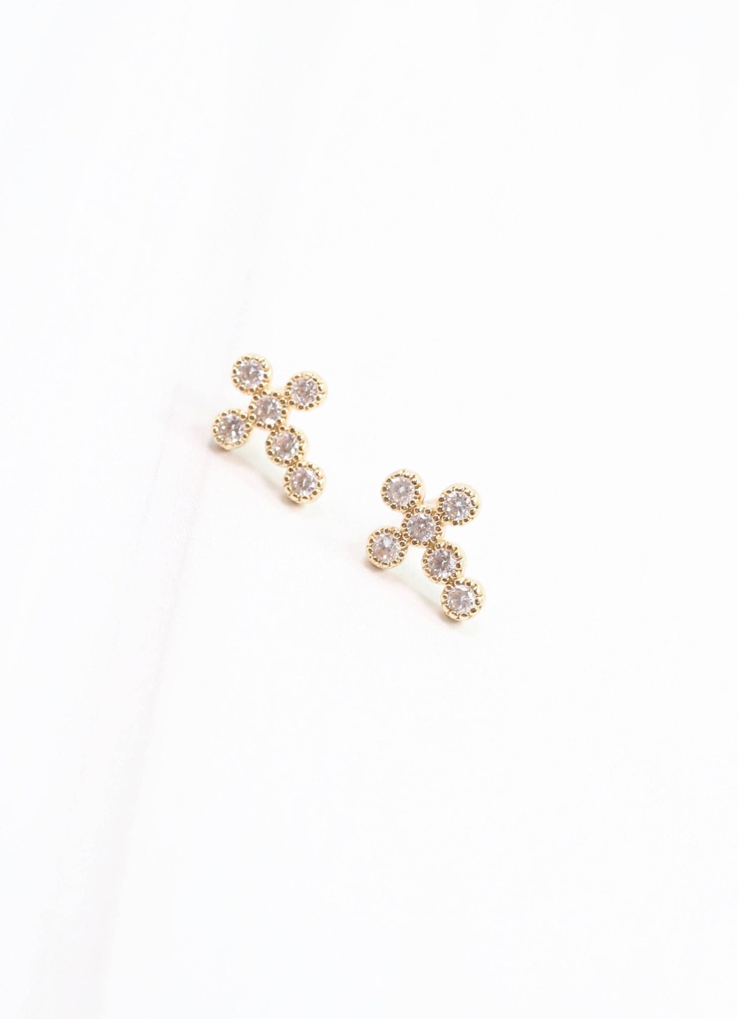 Diamond Cross Earrings