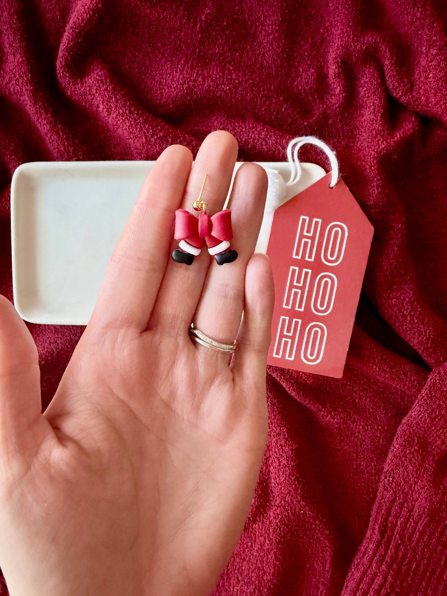 Santa Bow Earrings