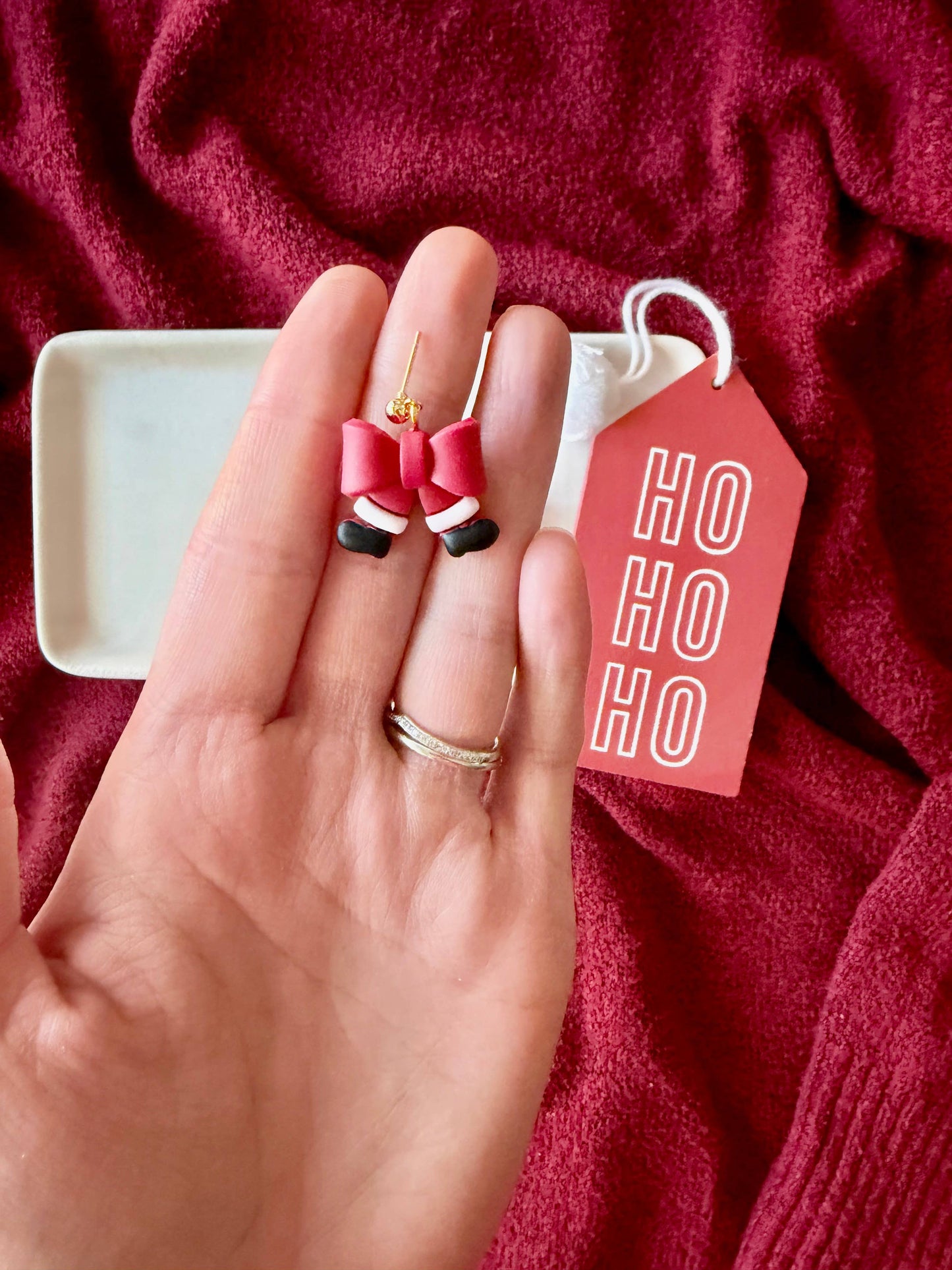 Santa Bow Earrings