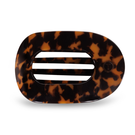 Teleties Tortoise Round Flat Hair Clip - Large