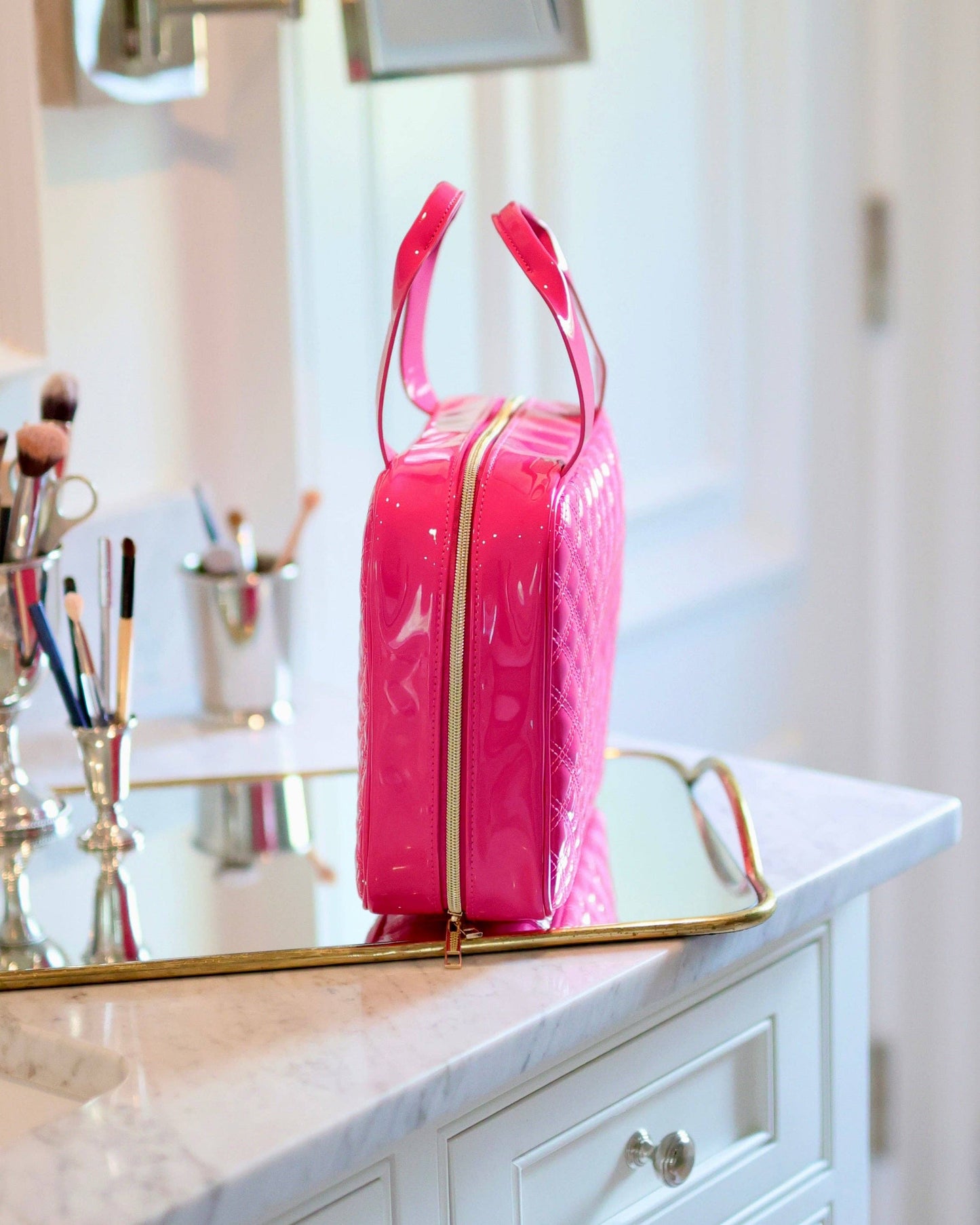 Hot Pink Patent Large Case