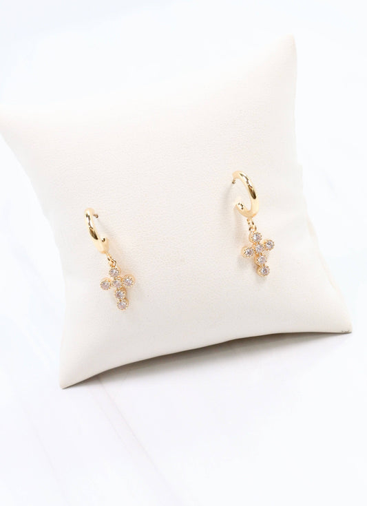 Cross Hoop Earrings