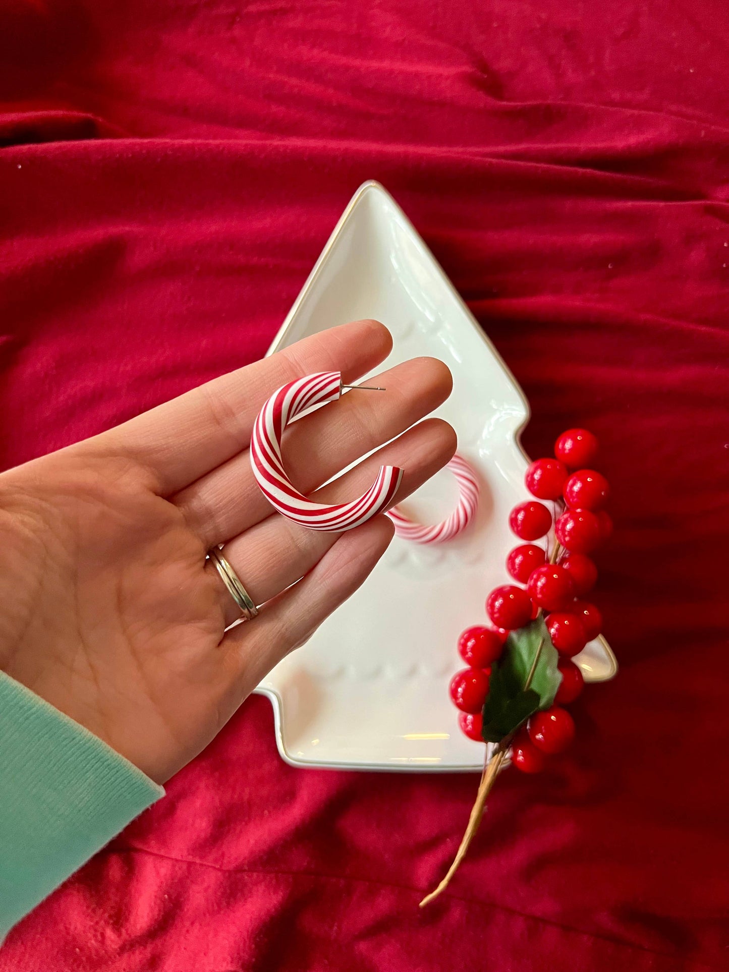 Candy Cane Hoop Earrings