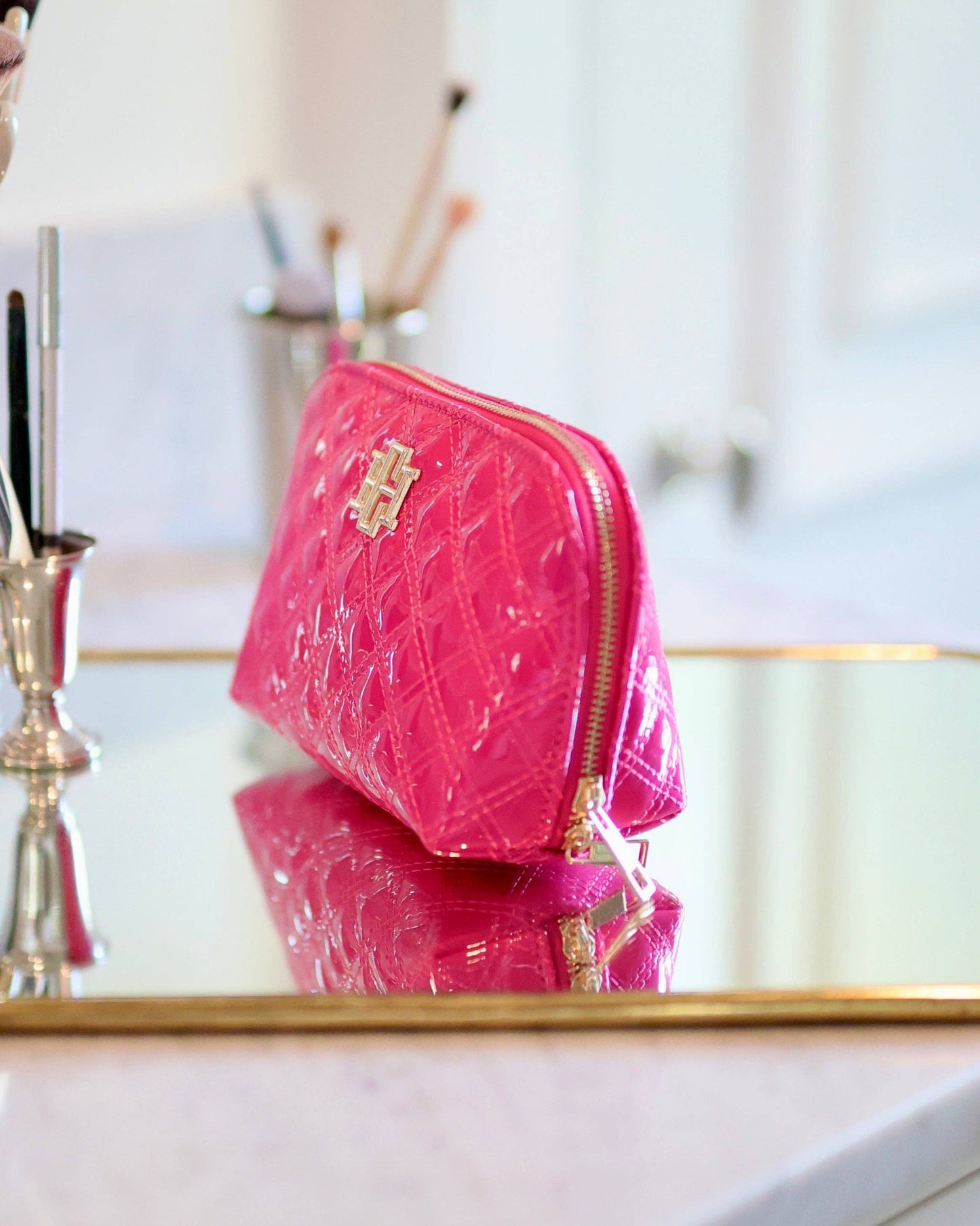 Hot Pink Patent Small Pouch