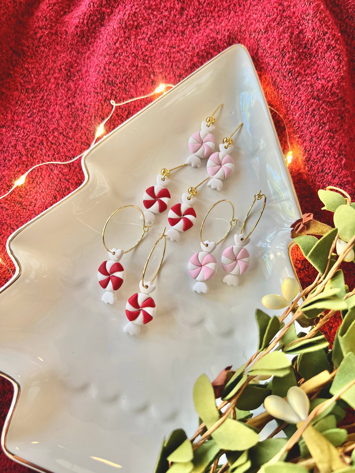 Pink Peppermint Earrings