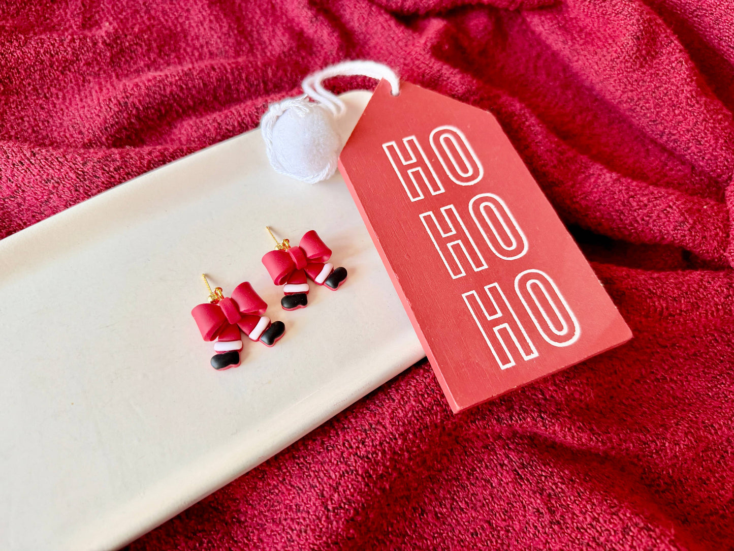 Santa Bow Earrings