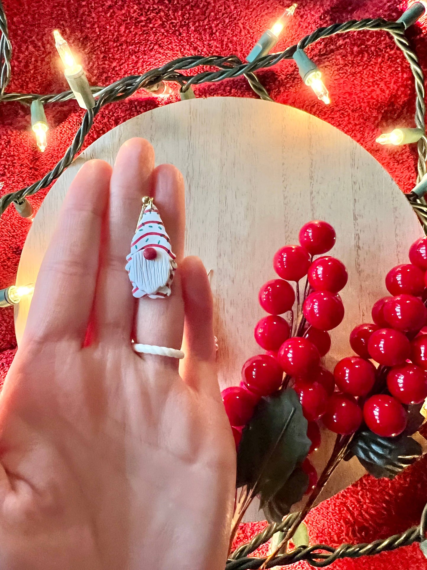 Gnome Tree Cake Earrings