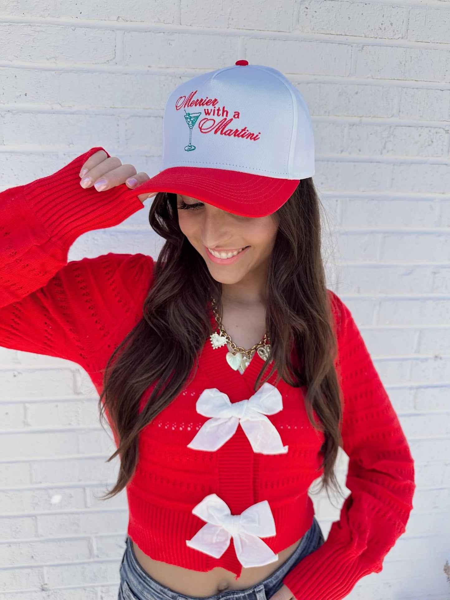 Merrier With A Martini Embroidered Hat