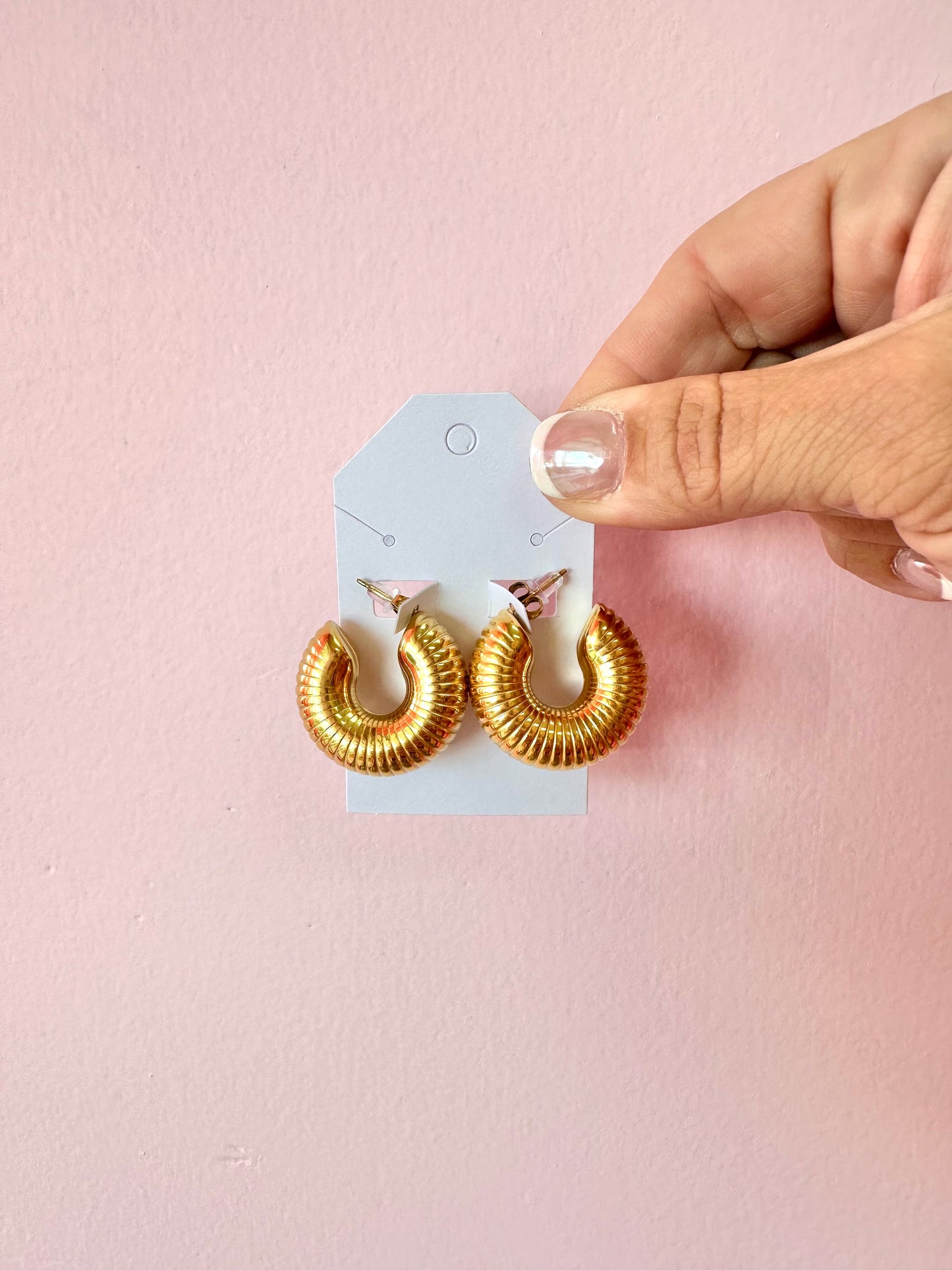 Pleated Hoop Earrings