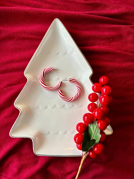 Candy Cane Hoop Earrings