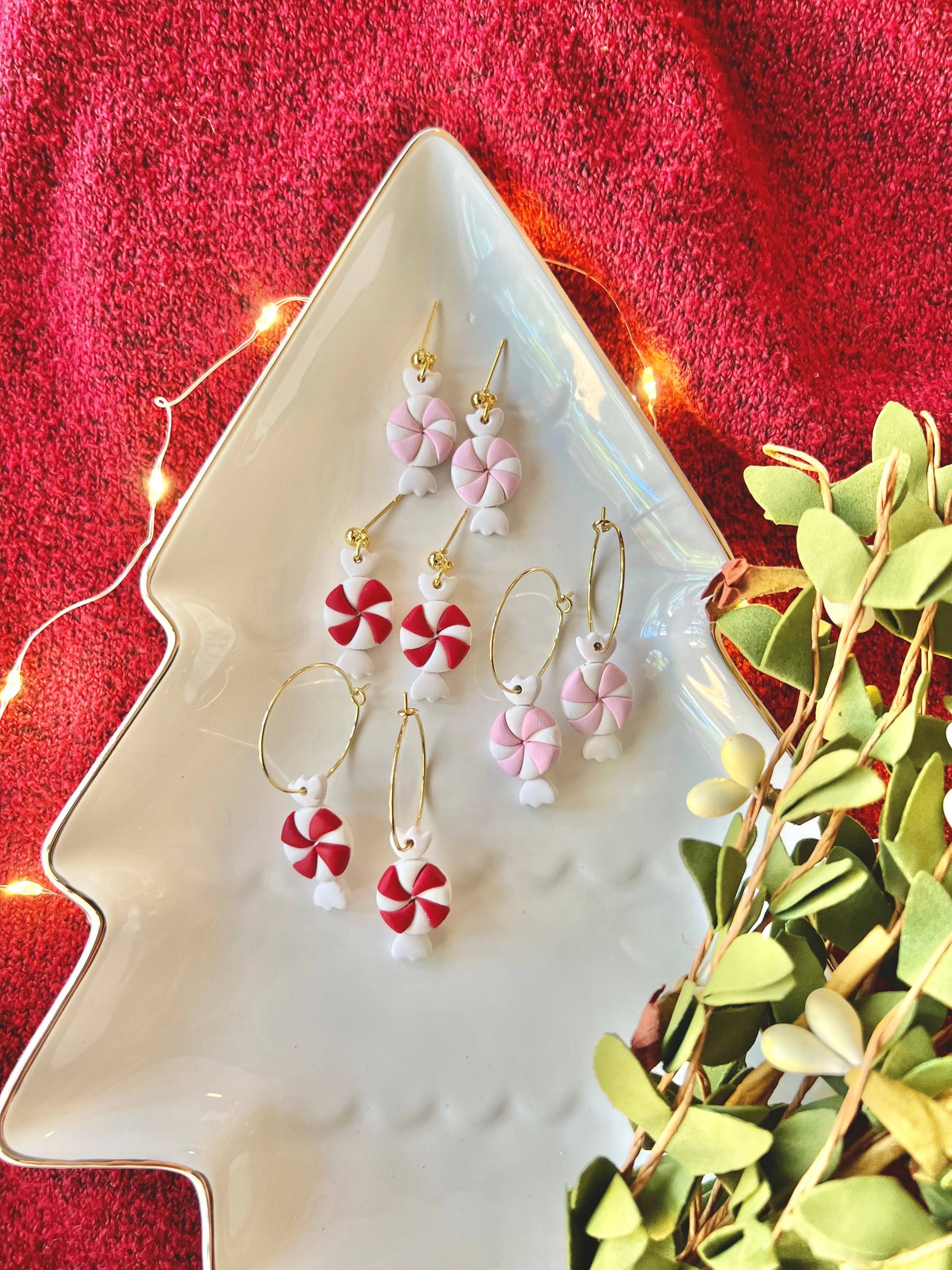 Pink Peppermint Earrings