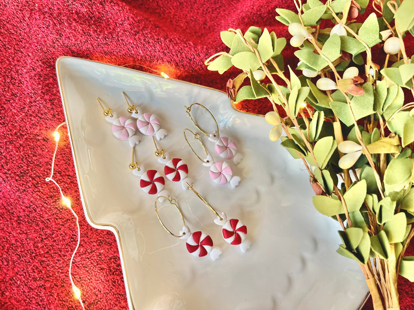 Pink Peppermint Earrings