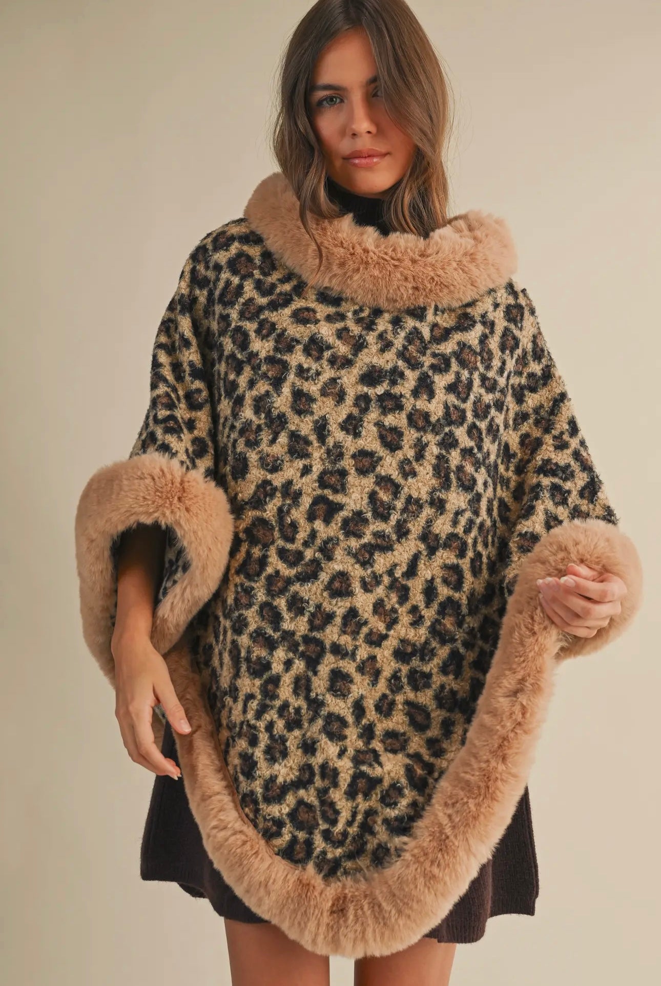 Fur Leopard Poncho