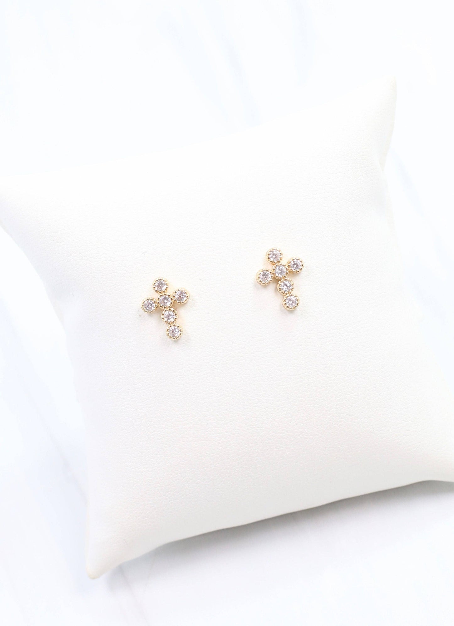 Diamond Cross Earrings