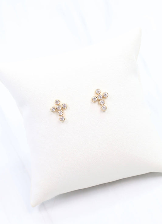 Diamond Cross Earrings