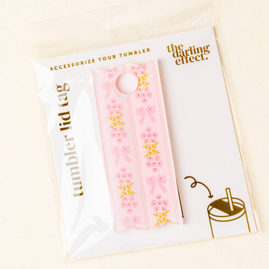 Tumbler Lid Tag - Oh So Fancy Pink
