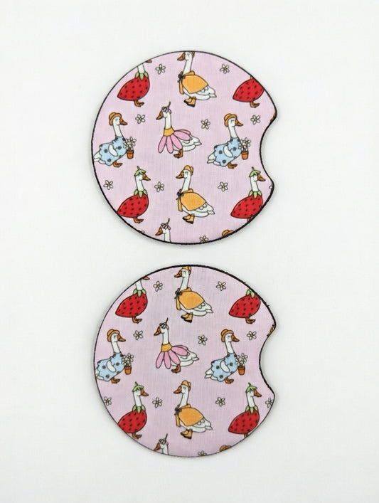 Flower Goose Car Coasters