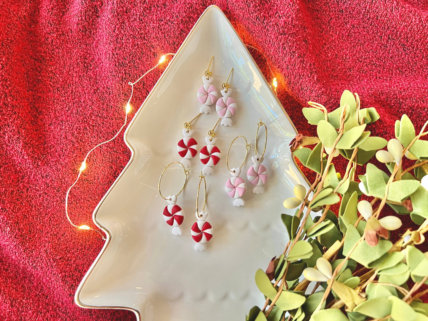 Pink Peppermint Earrings