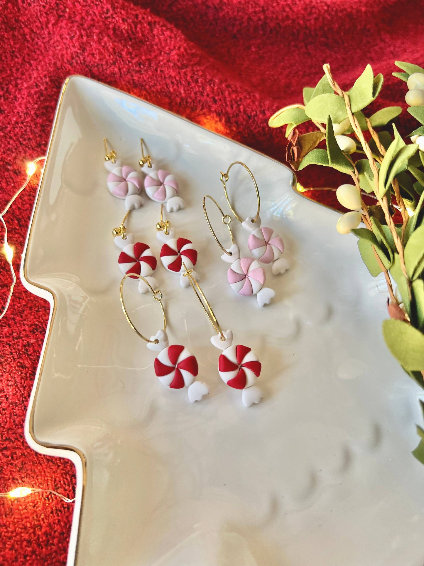 Pink Peppermint Earrings