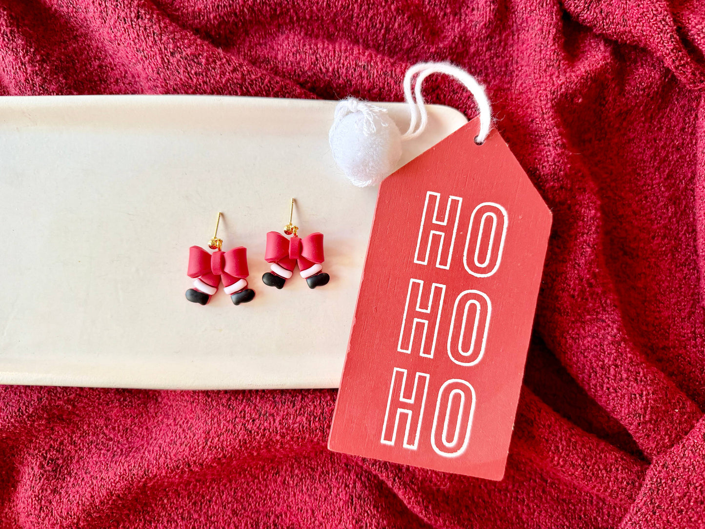 Santa Bow Earrings