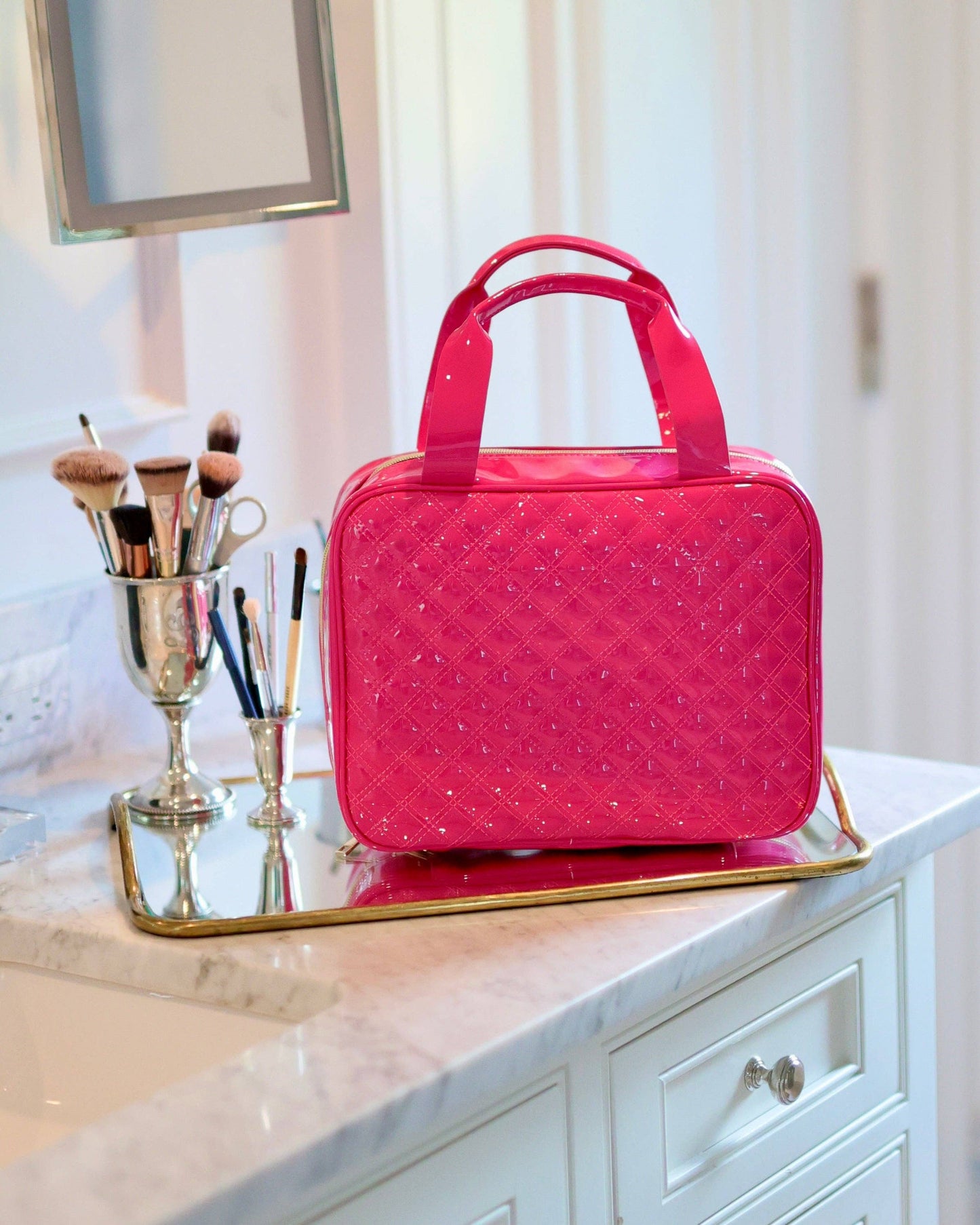 Hot Pink Patent Large Case