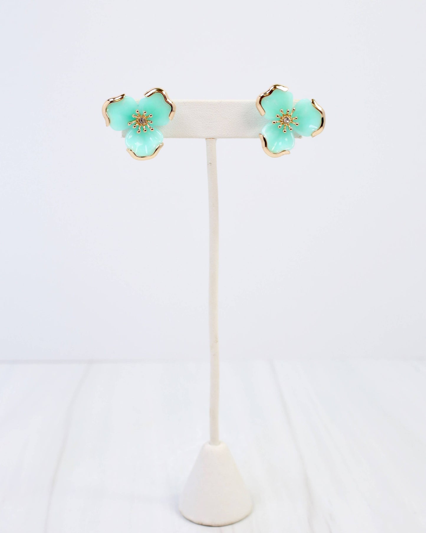 Aqua Flower Earrings