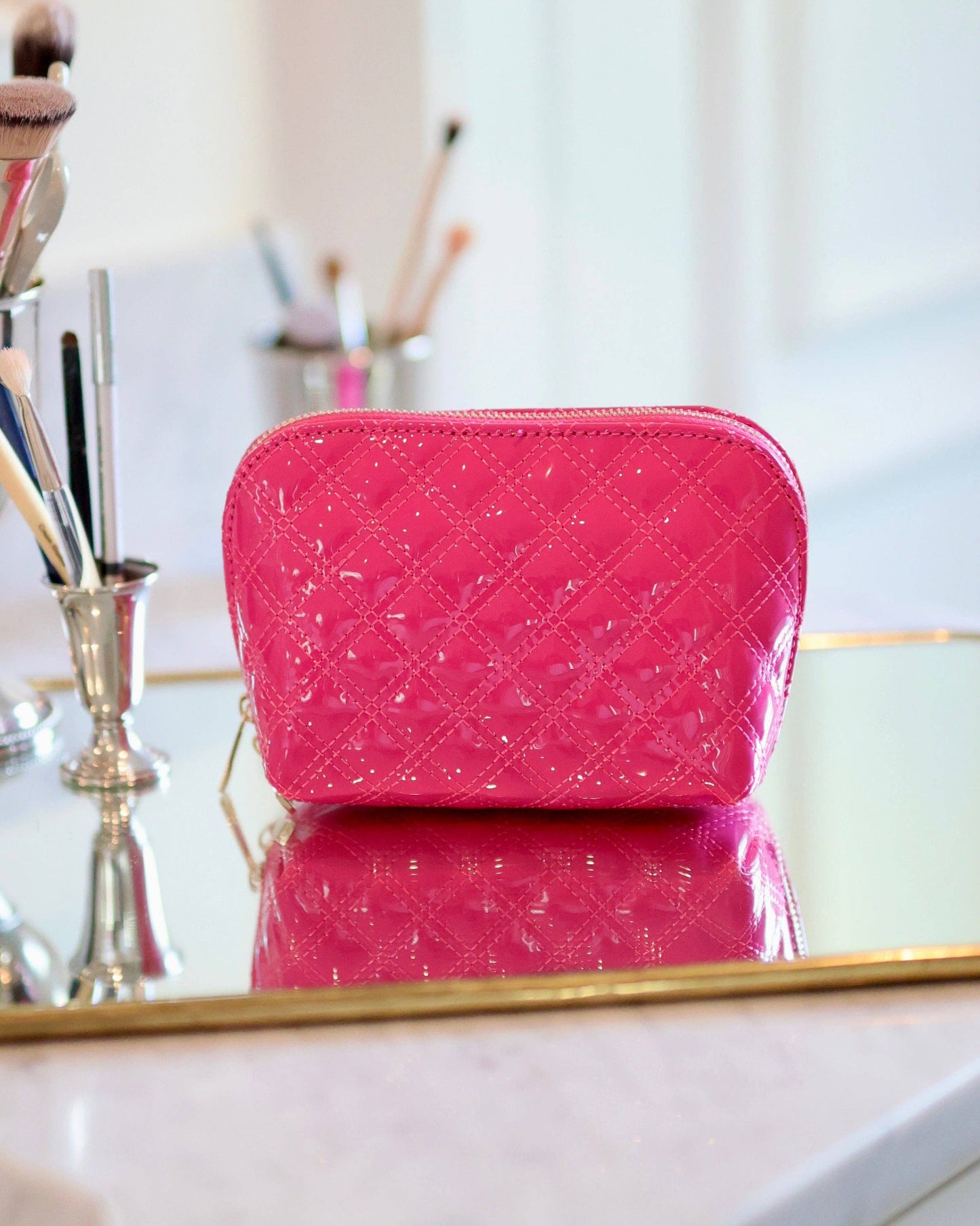 Hot Pink Patent Small Pouch