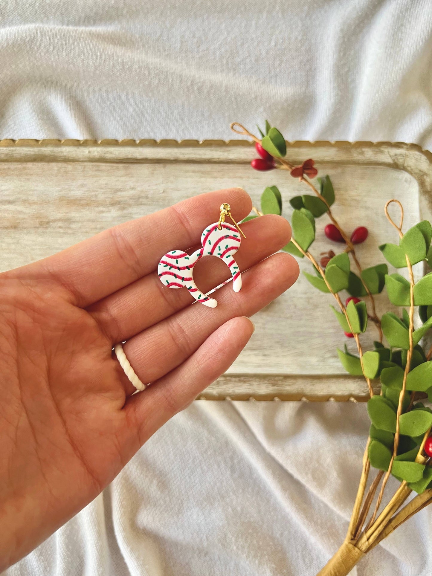 Tree Cake Mouse Earrings